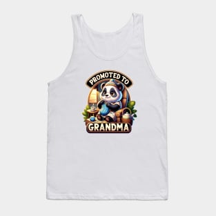 Grandma Pandas Knitting Time, Cozy Crafting Tank Top